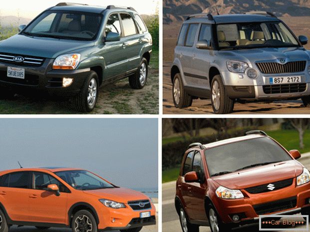 Сравнение Škoda Yeti, Kia Sportage, Subaru XV и Suzuki SX4