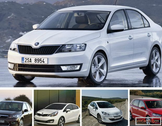 Porovnání vozů Škoda Rapid, Kia Rio, Peugeot 408, Ford Focus a Volkswagen Polo