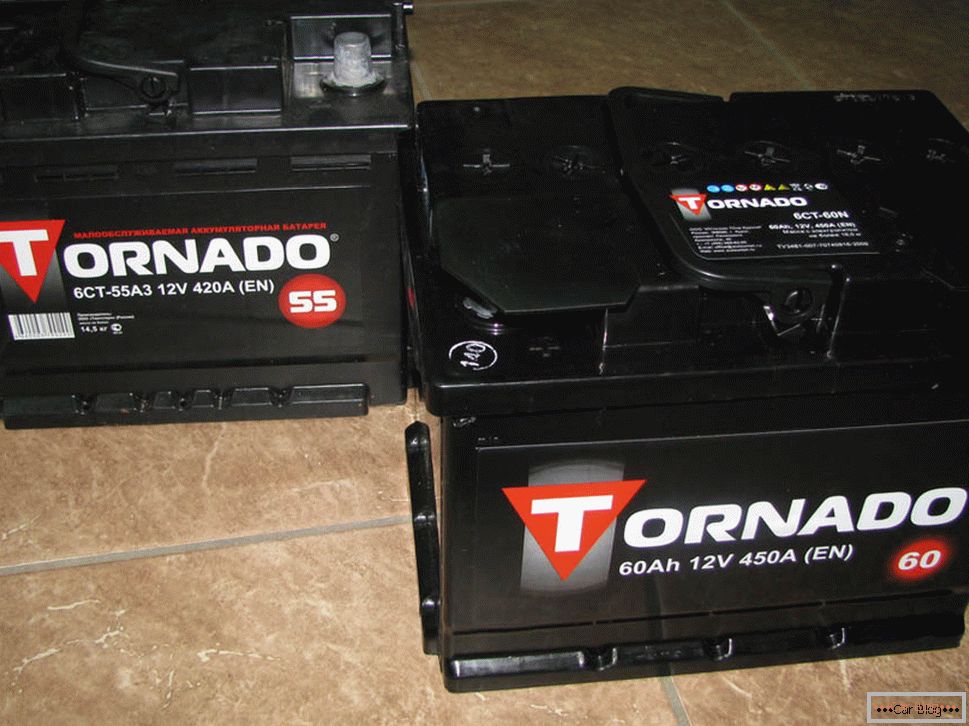 Typ baterie typu Tornado
