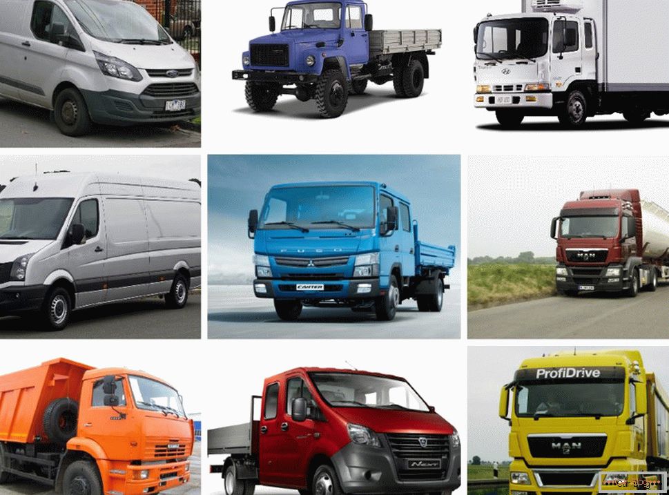 nákladní automobily za příjmy
