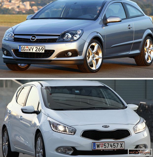 Srovnání vozů Opel Astra GTC a Kia Sid GT