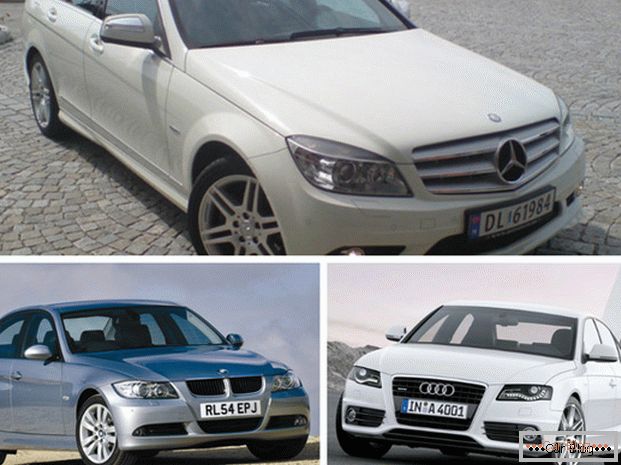 Srovnání Mercedes C 180 s BMW 3 a Audi A4