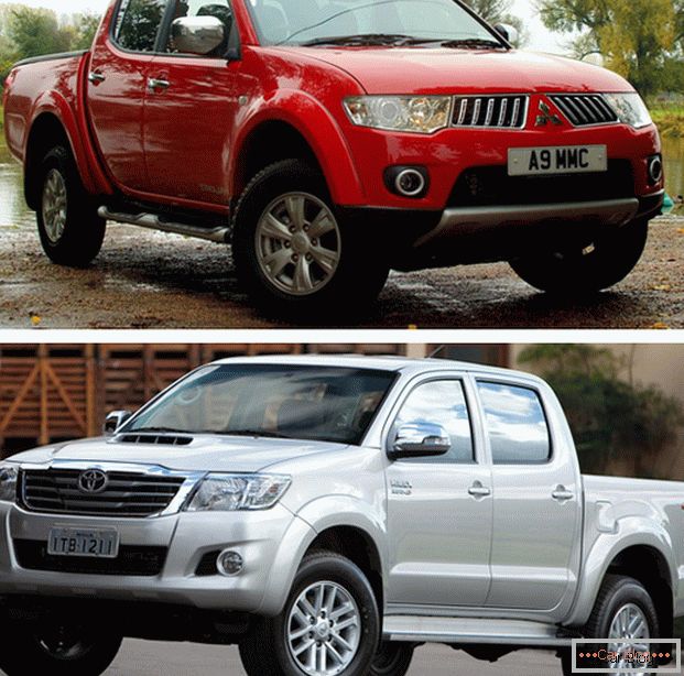 Автомобили из ряда лучших pickup truckов - Toyota Hilux и Mitsubishi L200