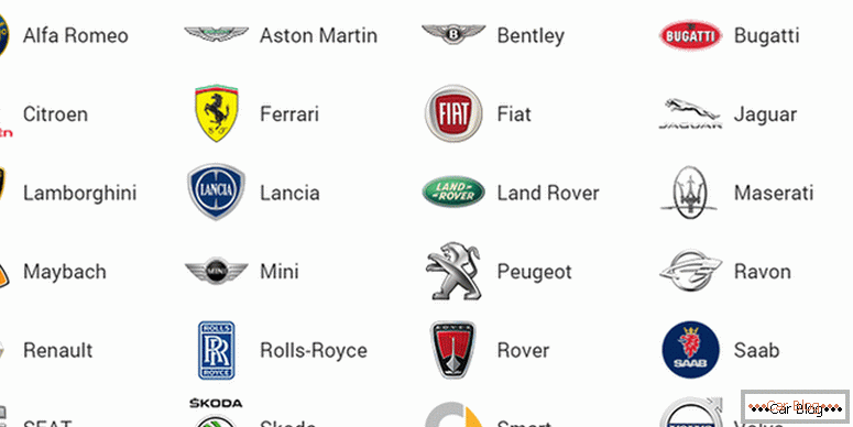 kde najdete seznam všech značek automobilů